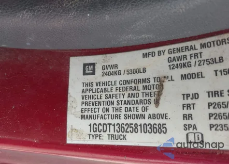 2005 Chevrolet Colorado Ls из США, поврежденный, VIN 1GCDT136258103685